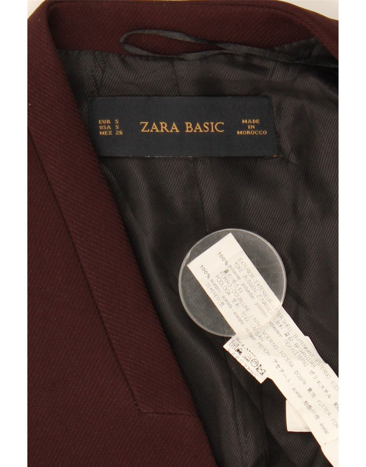 Gilet deschis pentru femei ZARA UK 10 Small Maroon Poliester