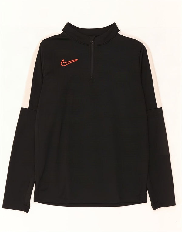 Nike pentru băieți Dri Fit Top cu mânecă lungă 12-13 ani, mare, negru, colorblock