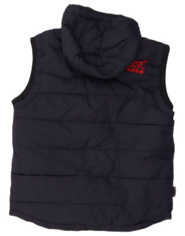 Gilet căptușit cu glugă Superdry pentru bărbați UK 42 XL bleumarin poliester