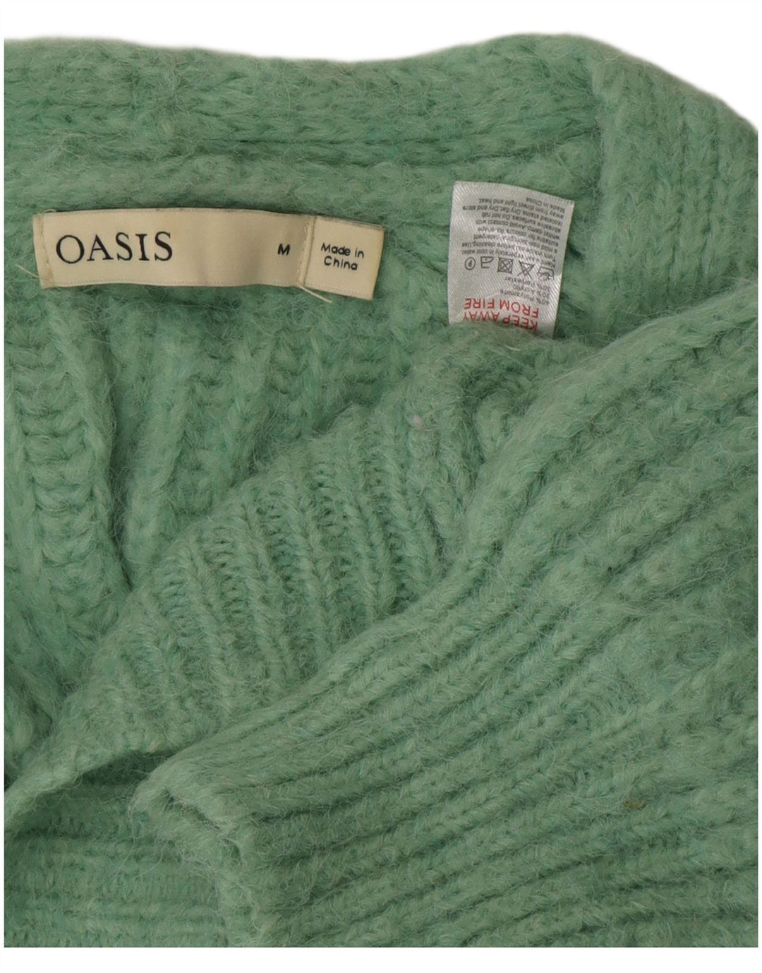 Pulover cardigan pentru femei Oasis, cu tăiere largă, UK 14 Poliester verde mediu