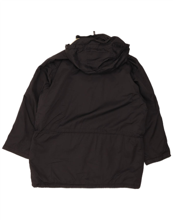 EDDIE BAUER Jachetă de vânt cu glugă supradimensionată pentru femei UK 16 mare, negru