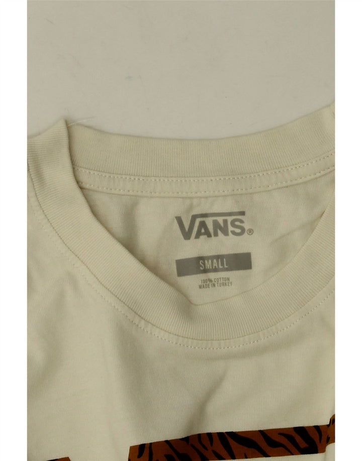 Vans pentru bărbați, top grafic cu mânecă lungă, mic bumbac alb
