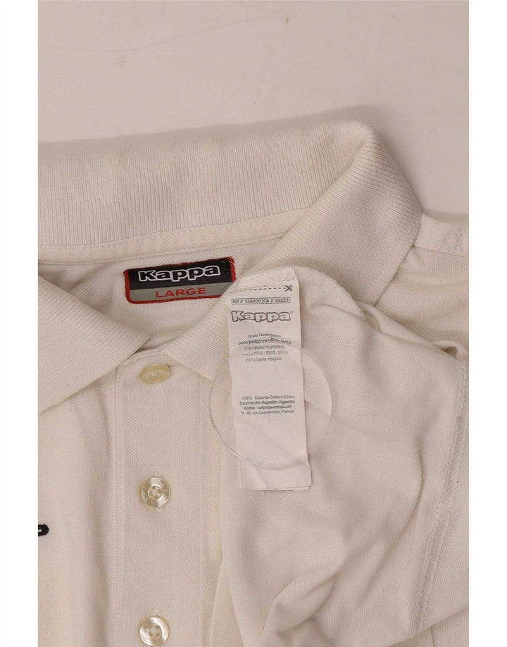 Cămașă polo pentru bărbați Kappa, mare, alb, bumbac