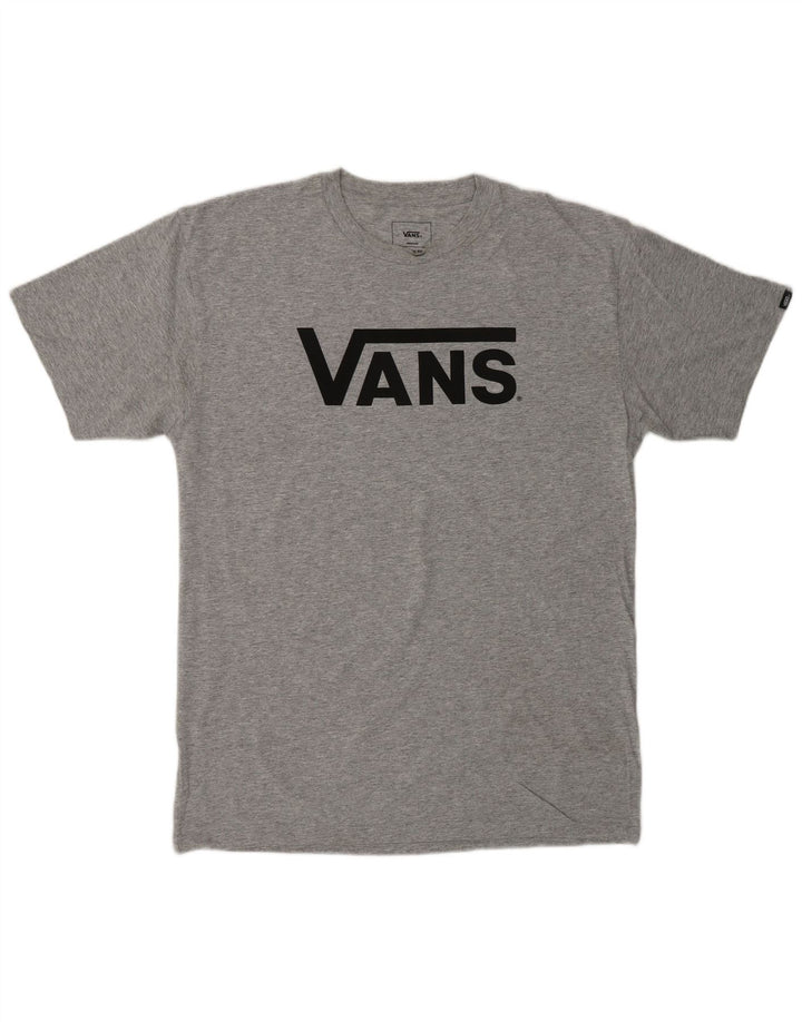 Tricou grafic pentru bărbați VANS, cu croială clasică, top din bumbac cu pete gri mediu