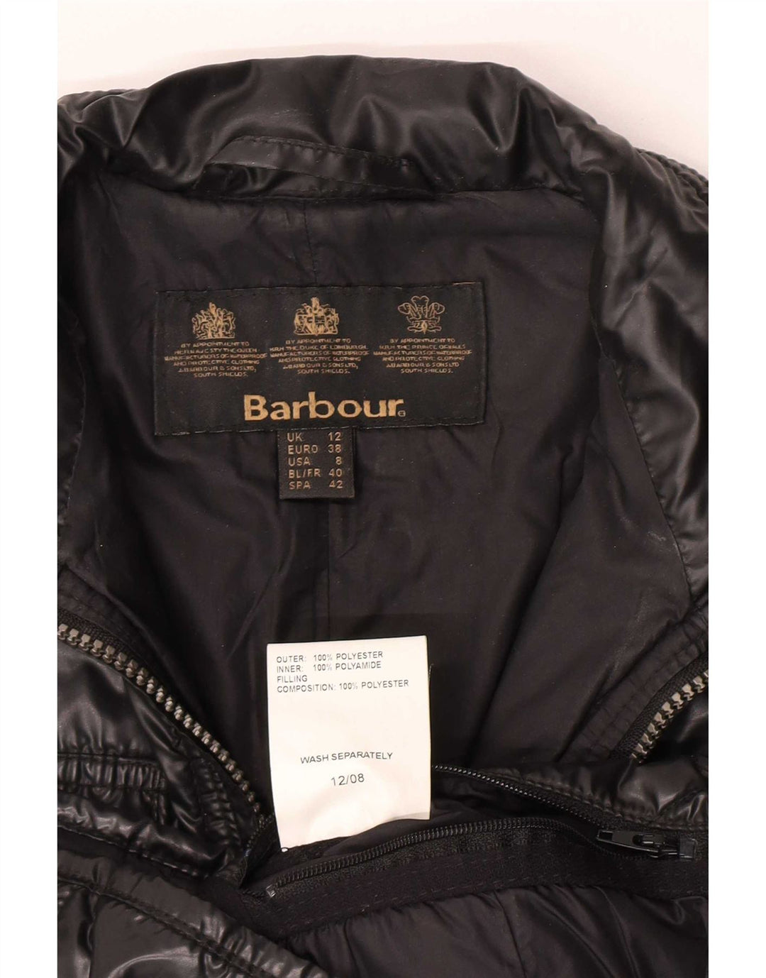 Jachetă utilitare Barbour, matlasată, pentru femei UK 12 Poliester mediu negru