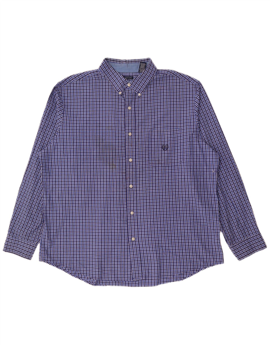 Cămașă pentru bărbați Chaps Easy Care 2XL, bumbac vichy albastru