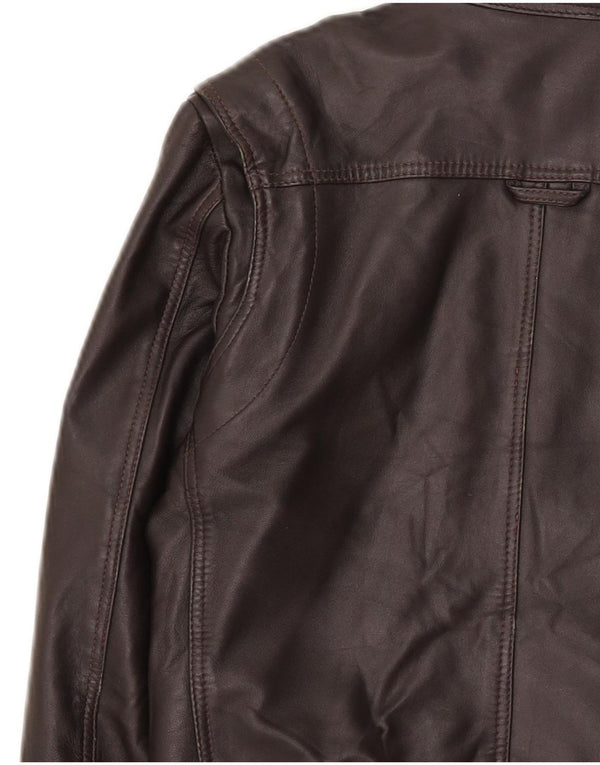 In Extenso jachetă de piele bomber pentru femei UK 18 XL maro