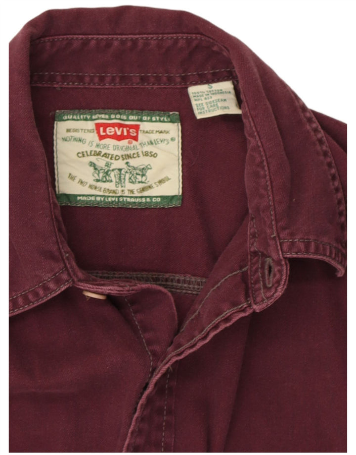 Cămașă de blugi pentru bărbați Levi's, bumbac burgundy mic
