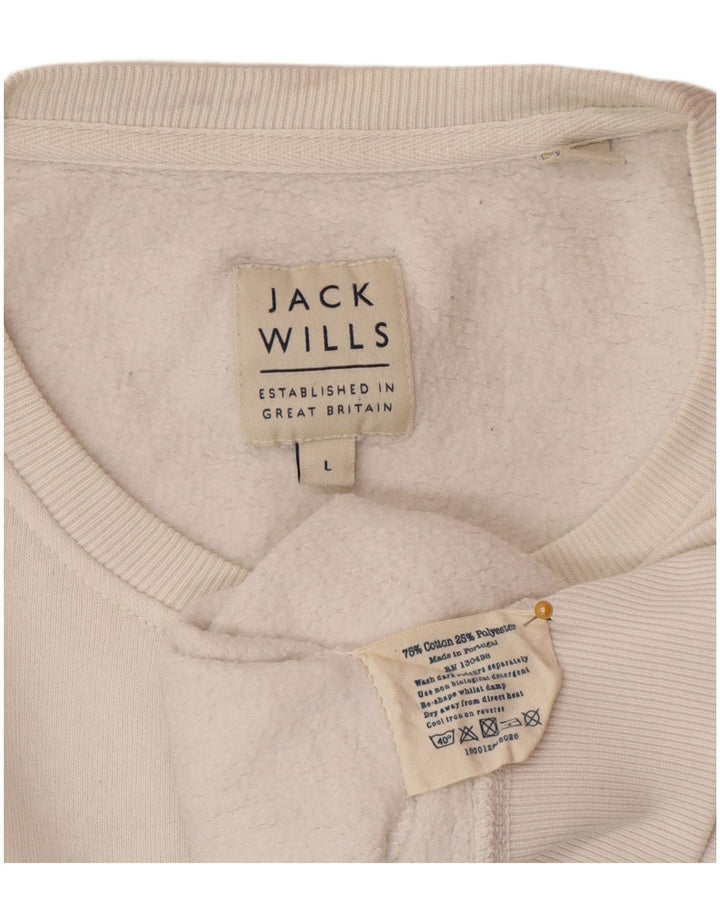 Pulover Jack Wills pentru bărbați, mare, alb, din bumbac
