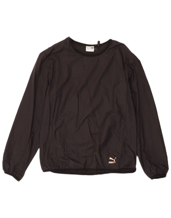 Puma Top pentru femei cu mânecă lungă UK 10 Small Black Animal Print Nylon