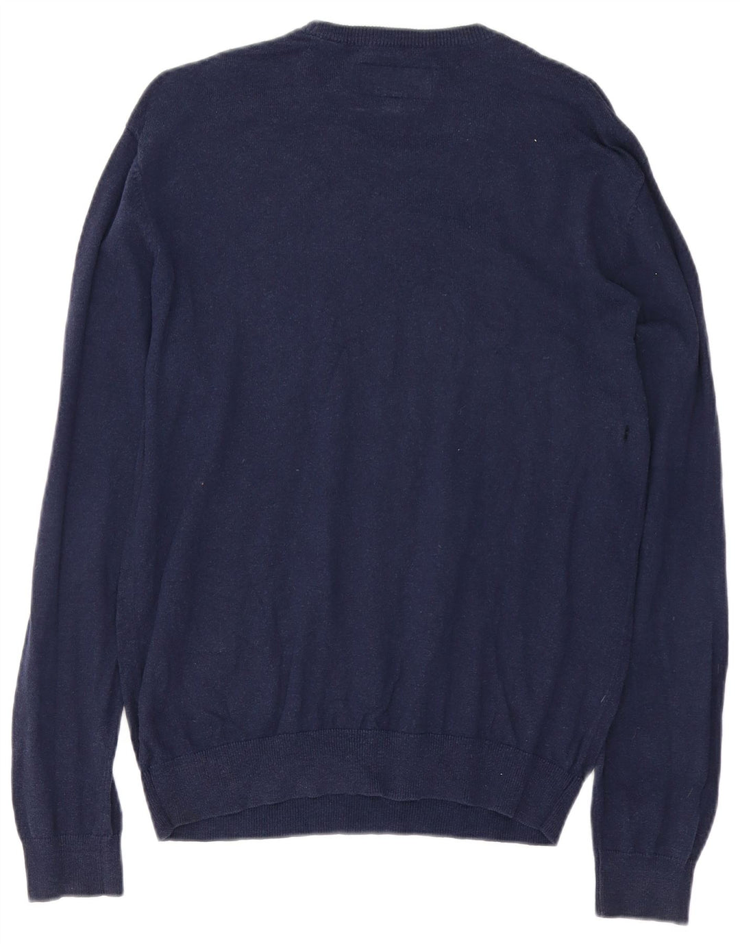 Pulover Jack Wills pentru bărbați cu gât roșu, bumbac mediu albastru bleumarin