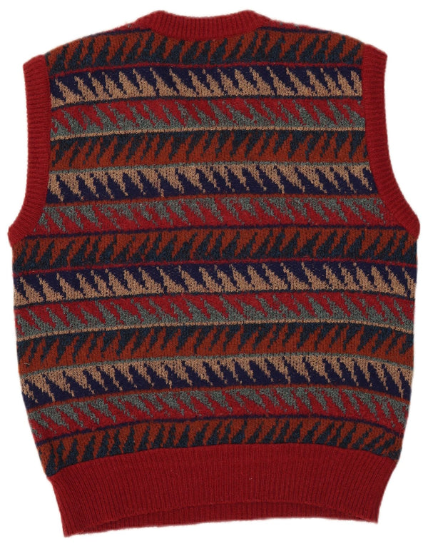 Vestă Vintage bărbați Tank Top Lână geometrică multicoloră medie