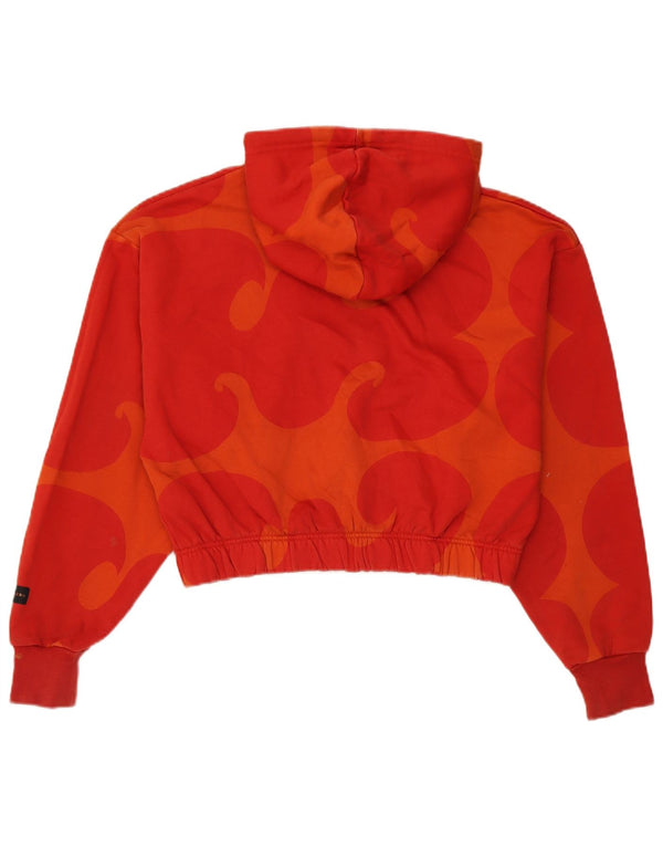 Adidas Womens Graphic Oversized Hoodie Jumper UK 12/14 Medium Red Cotton