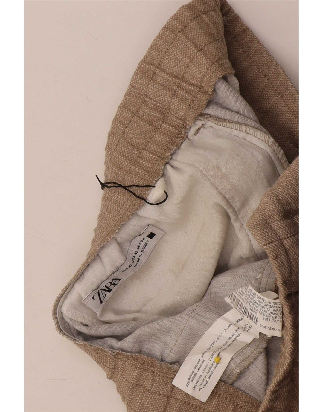 Pantaloni tăiați pentru femei Zara XL W34 L26 Bej Poliester