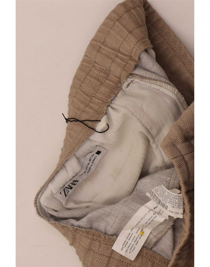 Pantaloni tăiați pentru femei Zara XL W34 L26 Bej Poliester