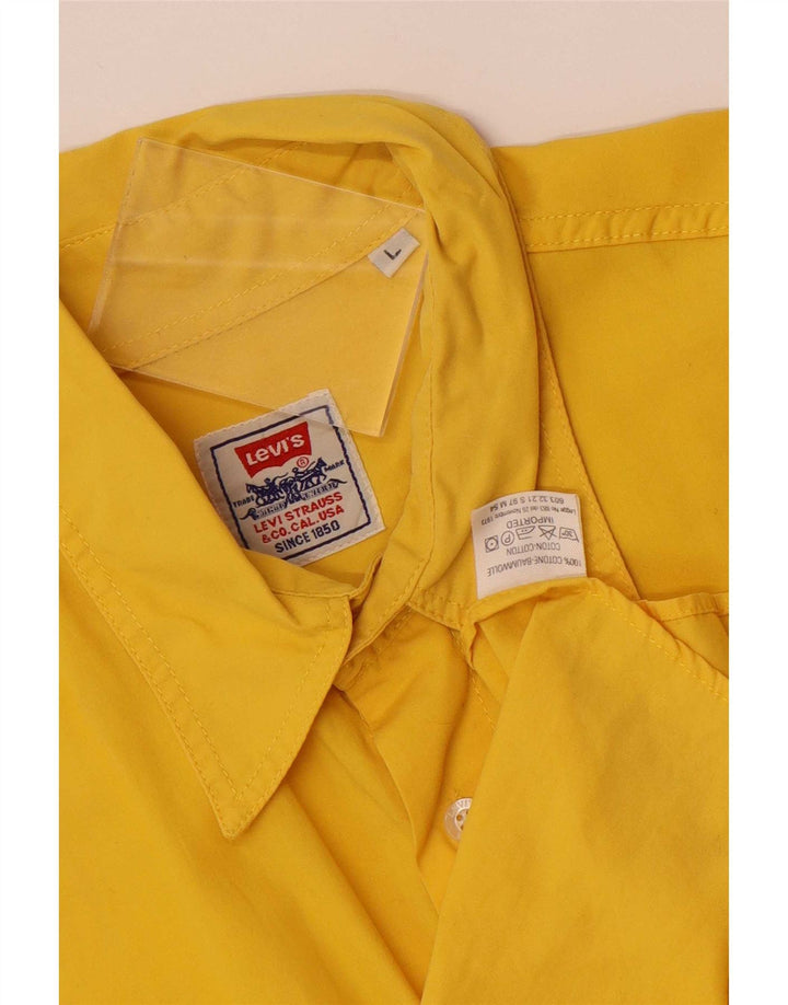 Cămașă cu mânecă scurtă Levi's pentru bărbați, bumbac galben mare