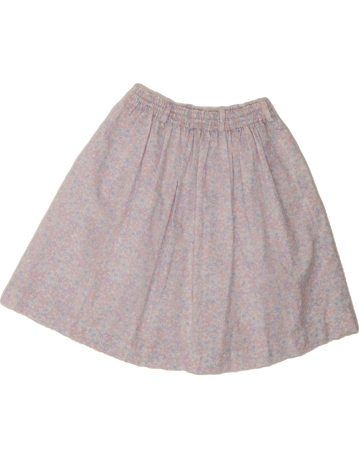 VINTAGE Womens A-Line Skirt W30 Medium  Purple Floral Vintage Vintage and Second-Hand Vintage from Messina Hembry 