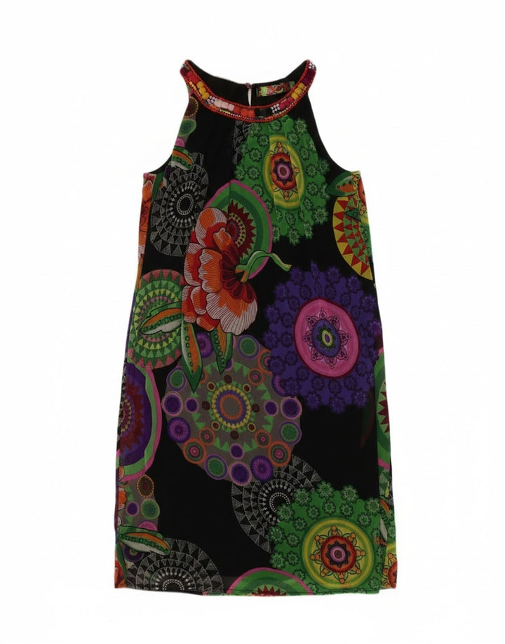 Desigual Womens Oversized Halter Dress EU 34 XS Black Floral