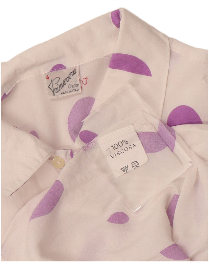 Bluză cămașă pentru femei Primavera Firenze UK 14 Medium White Spotted
