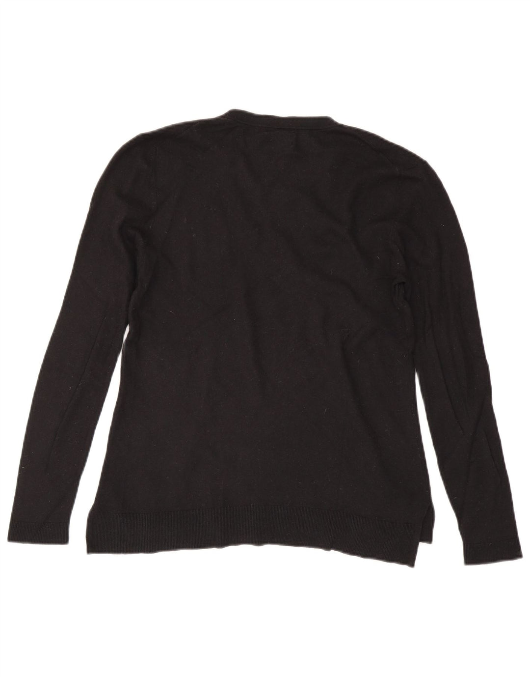 Pulover cu decolteu în V Massimo Dutti pentru femei UK 14 Lână mare neagră