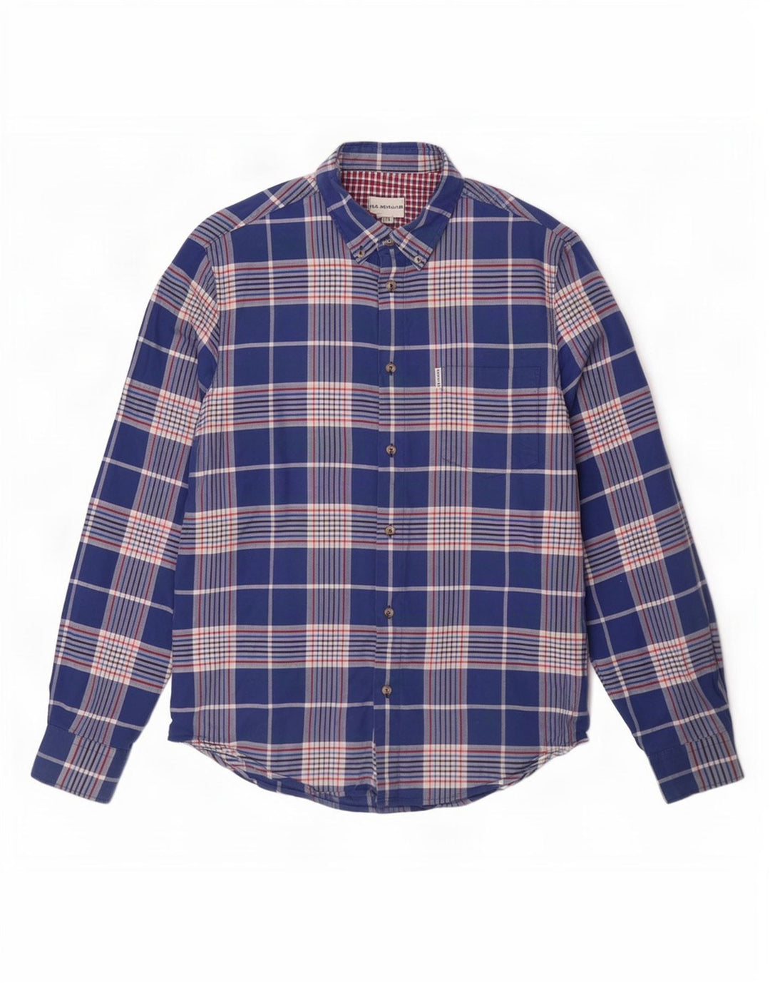Cămașă pentru bărbați Ben Sherman, mare din bumbac cu carouri bleumarin
