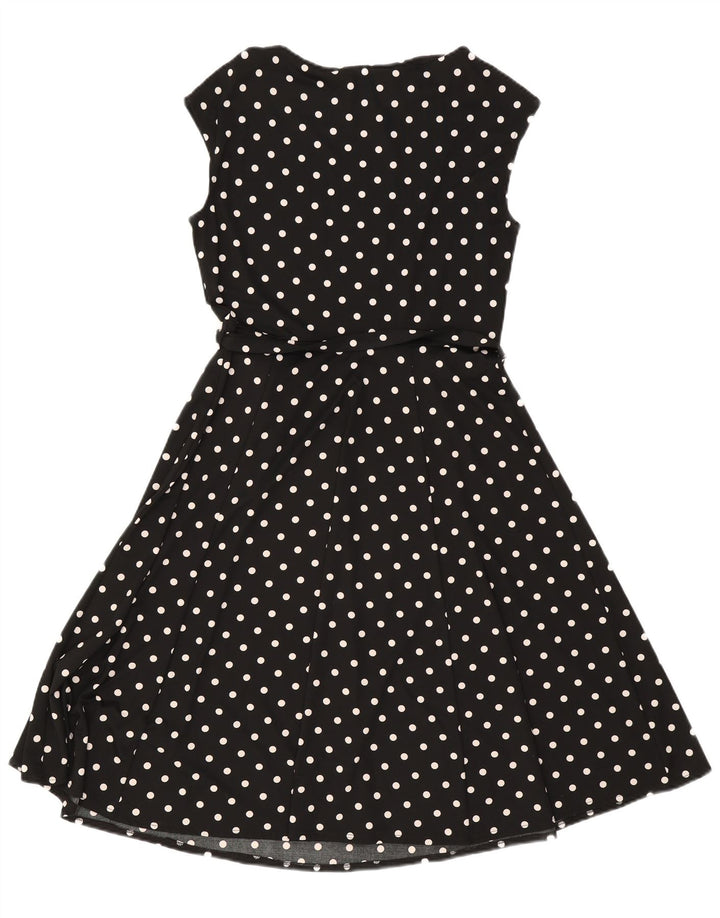 Rochie A-Line, fără mâneci, Wallis UK 12 Medium Black Polka Dot