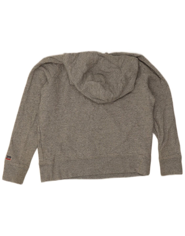 Levi's Womens Graphic Oversized Hoodie Jumper UK 10 Small Grey Flecked