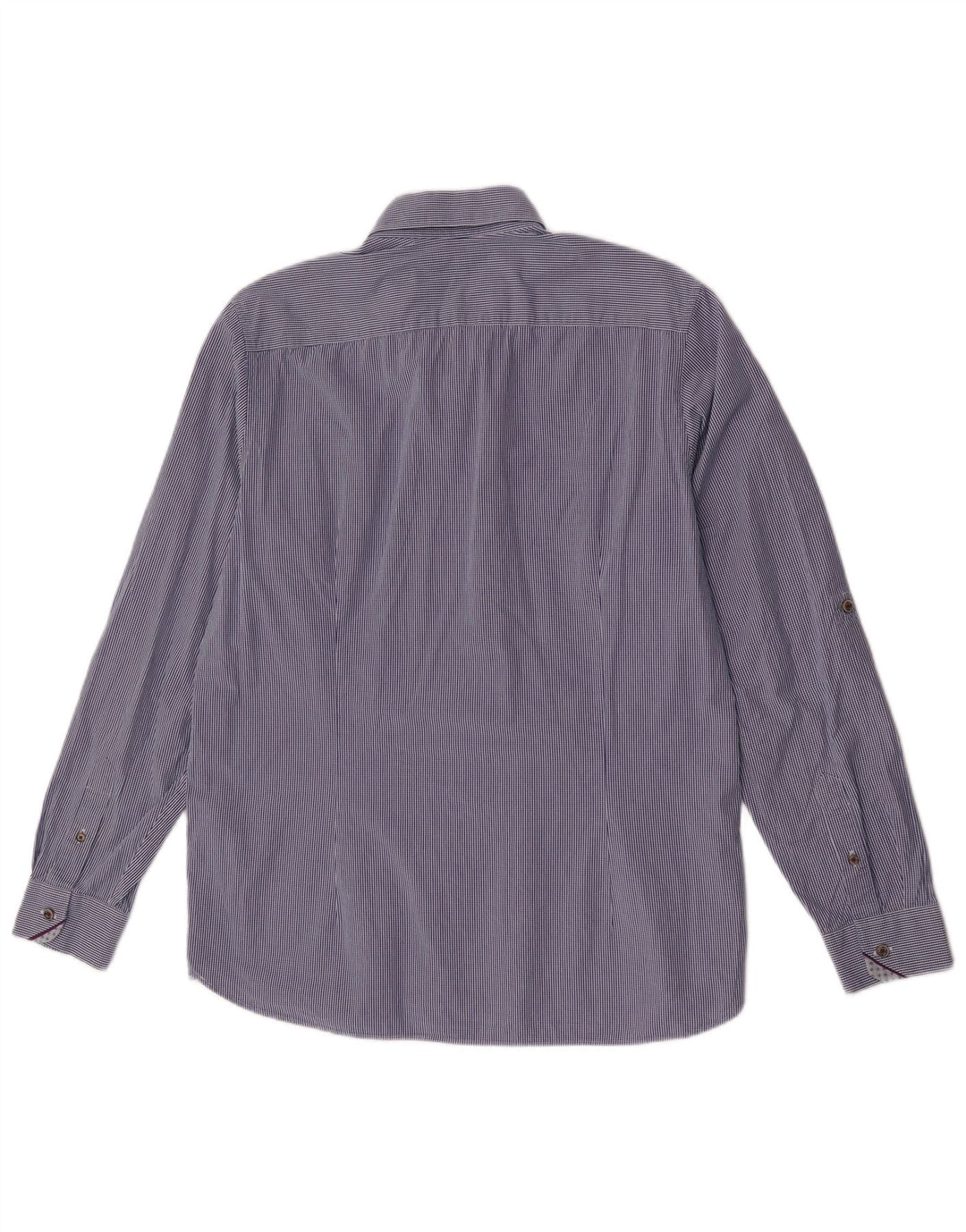 Cămașă pentru bărbați Ted Baker Mărimea 5 XL, bumbac vichy albastru bleumarin
