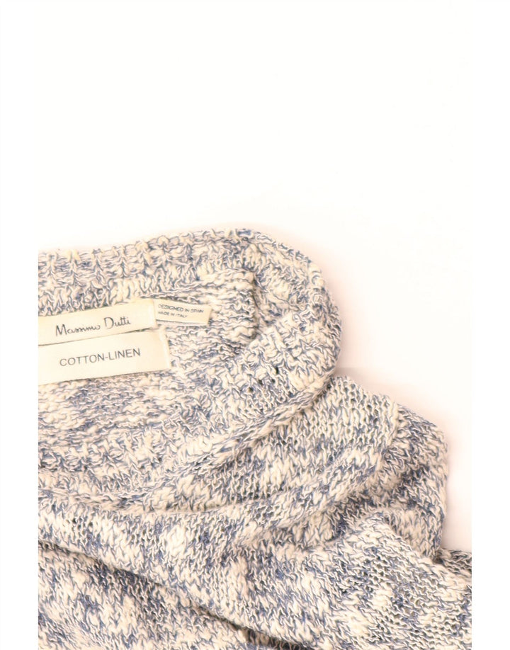 Pulover cardigan pentru femei MASSIMO DUTTI UK 12 mediu gri bumbac cu pete