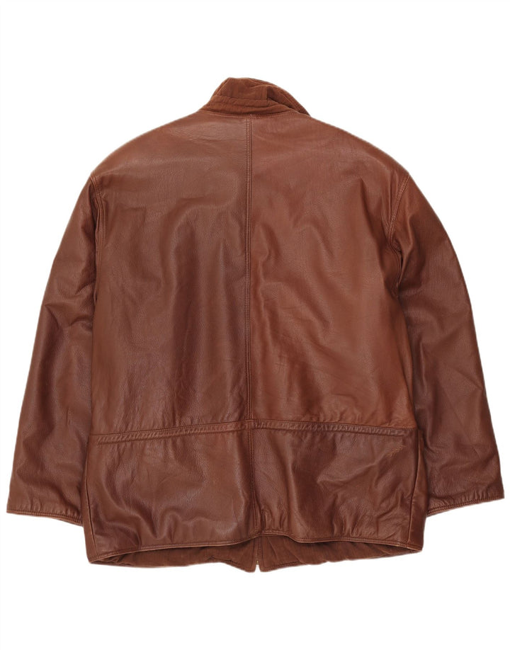 Jachetă de piele pentru bărbați VINTAGE UK 42 XL din piele maro