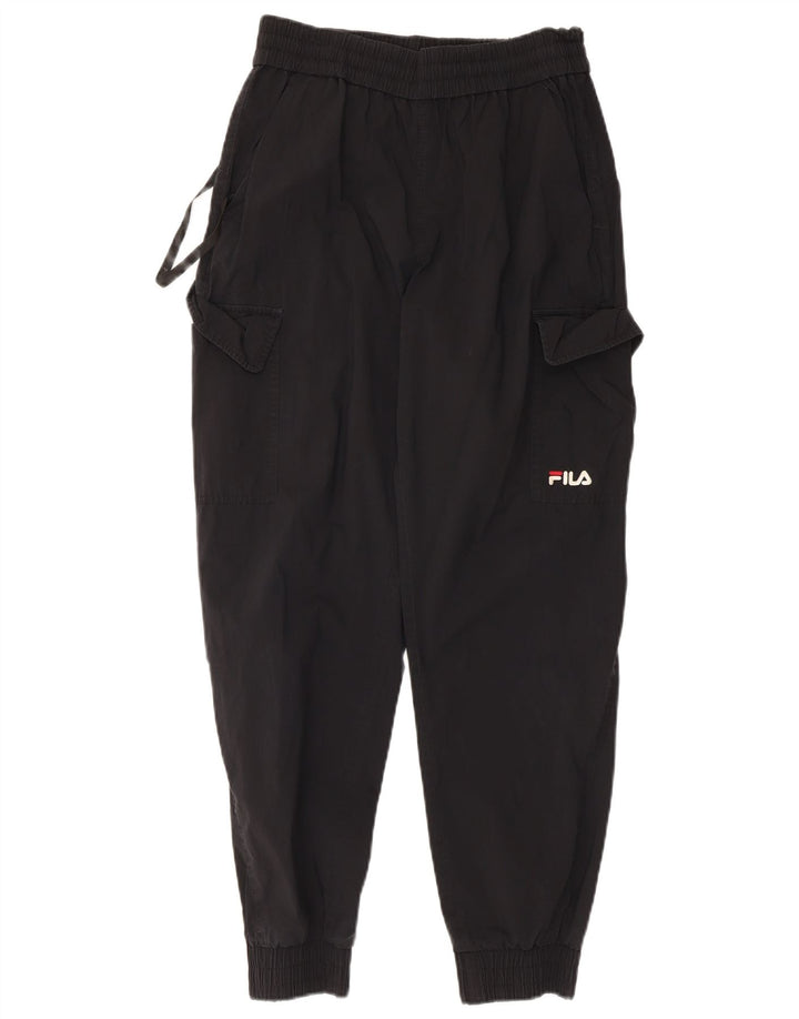 Pantaloni de trening Fila Cargo pentru bărbați Joggeri, bumbac mediu negru