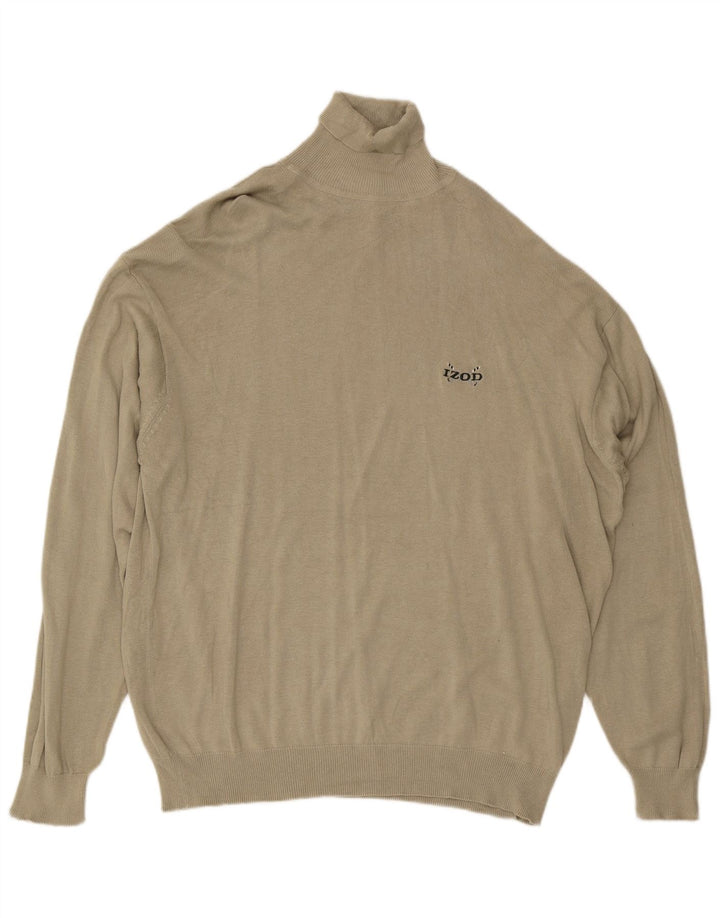 Pulover pentru bărbați IZOD cu gât rulat XL bumbac kaki