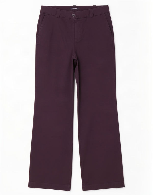 Pantaloni chino pentru femei cu talie înaltă Lands End UK 14 Large W32 L33 Bleumarin