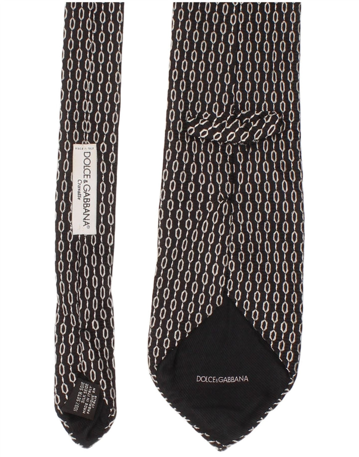 Cravată pentru bărbați Dolce & Gabbana Mărime Unică Negru Geometric Silk Classic