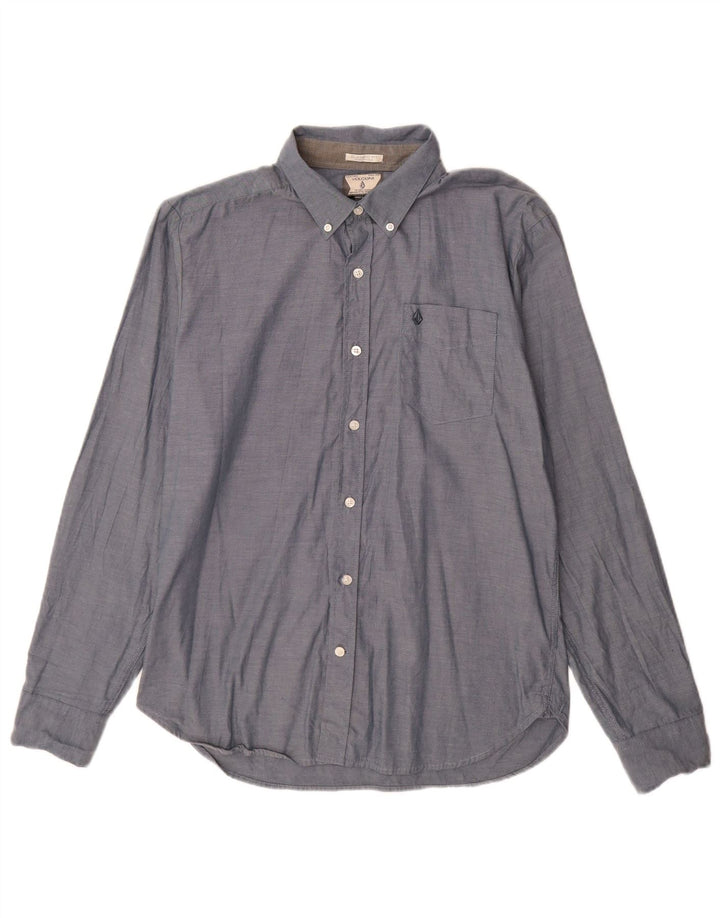 Cămașă pentru bărbați Volcom Classic Fit, bumbac albastru mediu