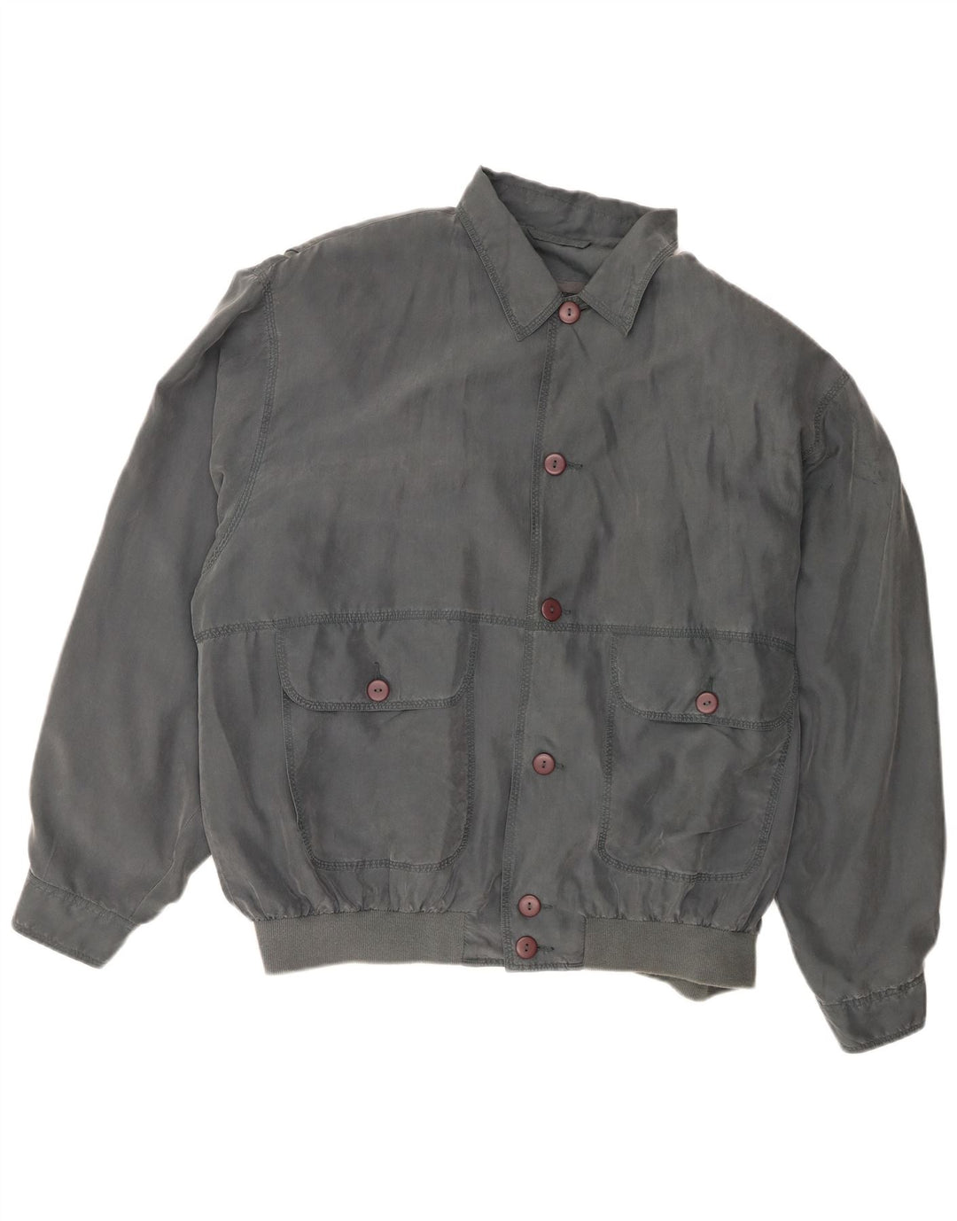 Bomber vintage pentru bărbați UK 40, mare, gri din mătase