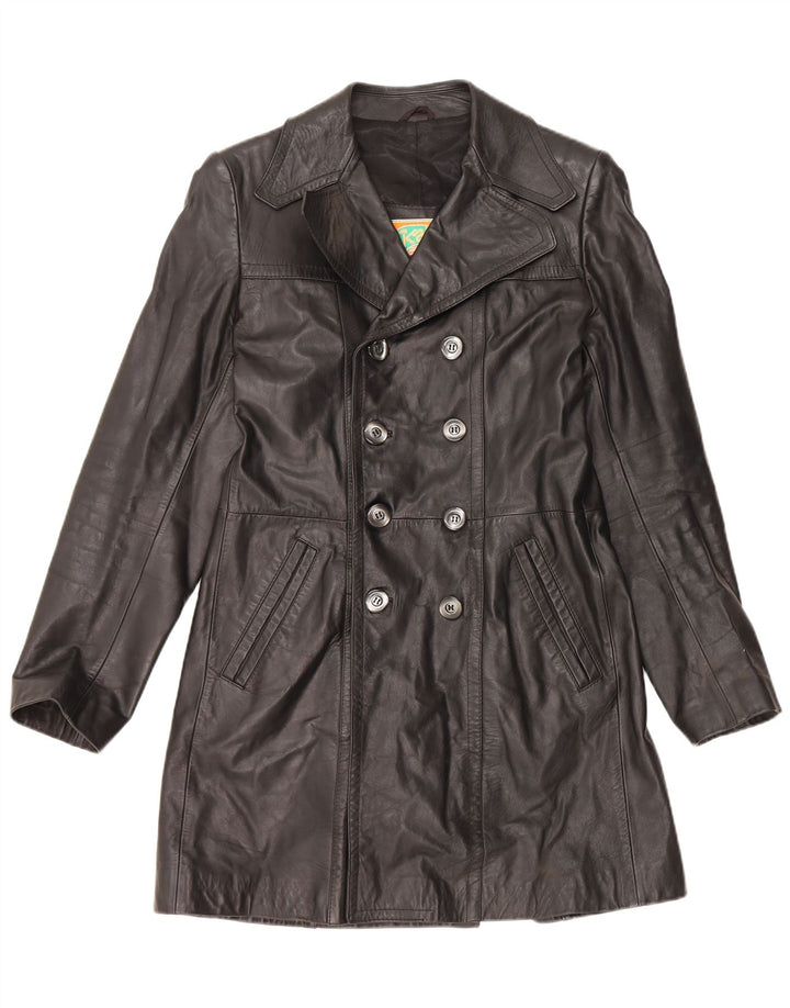 Palton din piele pentru bărbați VINTAGE IT 48 Piele neagră medie