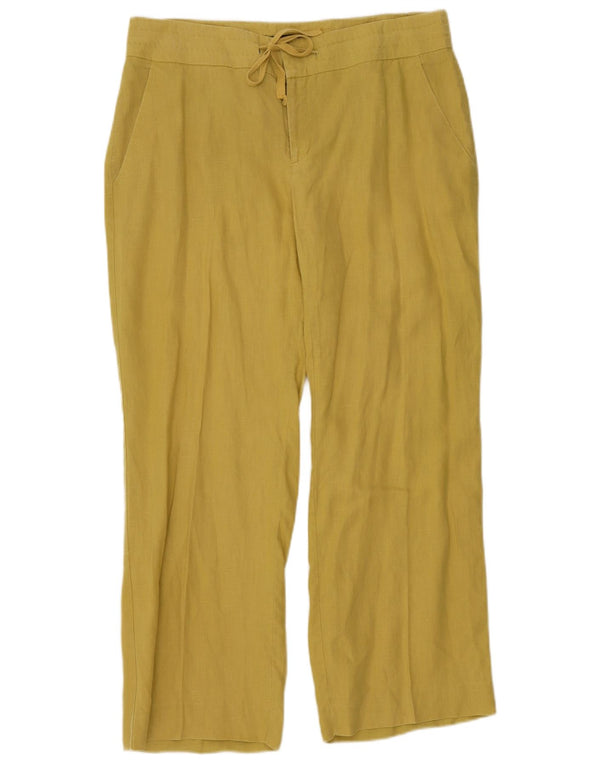 Pantaloni casual pentru femei Zara XL W32 L30 galben in