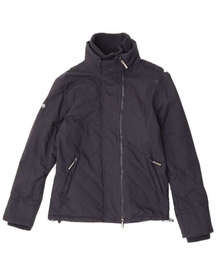 Jachetă de vânt matlasată Superdry pentru bărbați Marea Britanie 38, nailon mediu albastru bleumarin