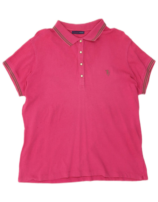 Tricou polo pentru femei Trussardi Jeans UK 18 XL roz