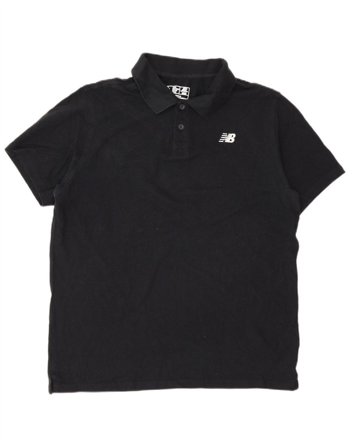 Tricou polo pentru bărbați New Balance, mare, negru, bumbac