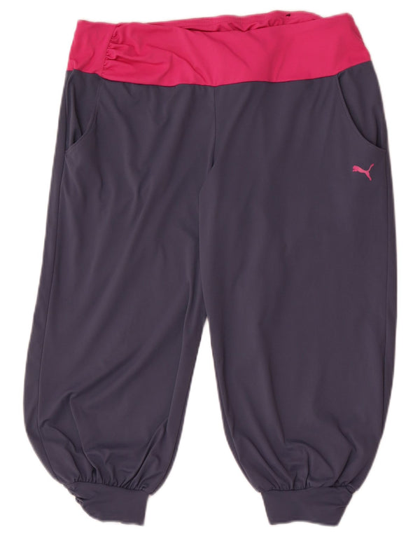 Pantaloni scurti sport Puma Bermuda pentru femei UK 14, largi, gri, sport, blocuri de culoare