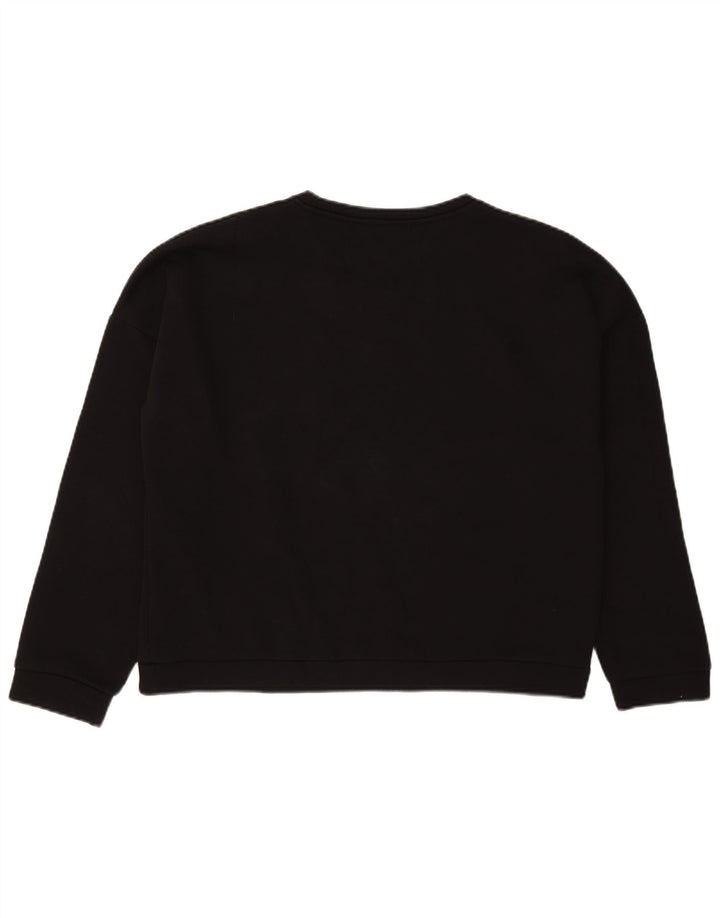 Guess Pulover oversized Crop Graphic pentru femei UK 14 Large Black