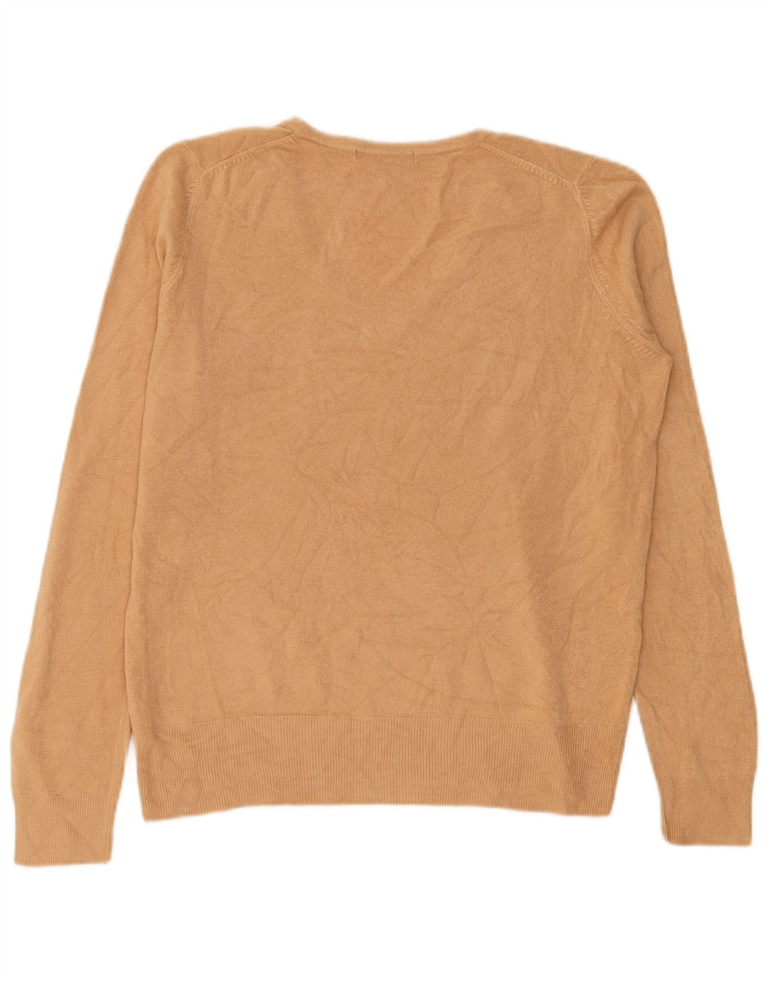 Pulover pentru femei Marks & Spencer cu decolteu în V UK 12 Medium Bej Acrilic
