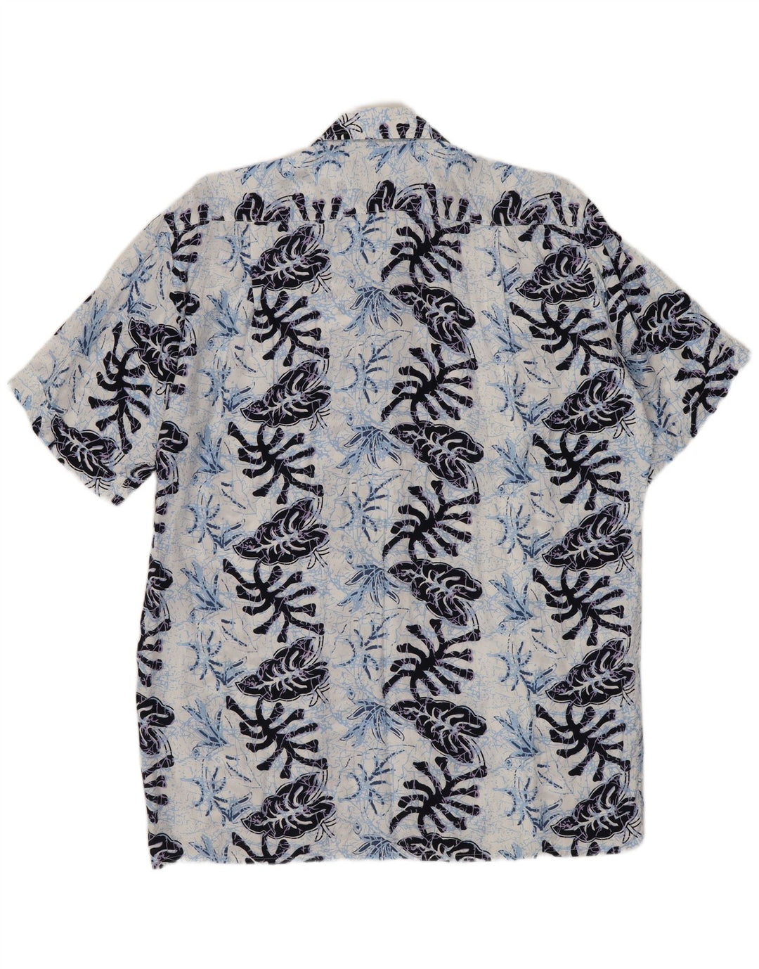 Cămașă cu mânecă scurtă pentru bărbați FOLLIE Mărimea 41/42 Mare bleumarin Floral Viscoză