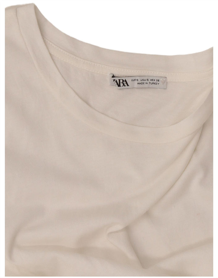 Bluză Crop pentru femei Zara UK 10 Small White