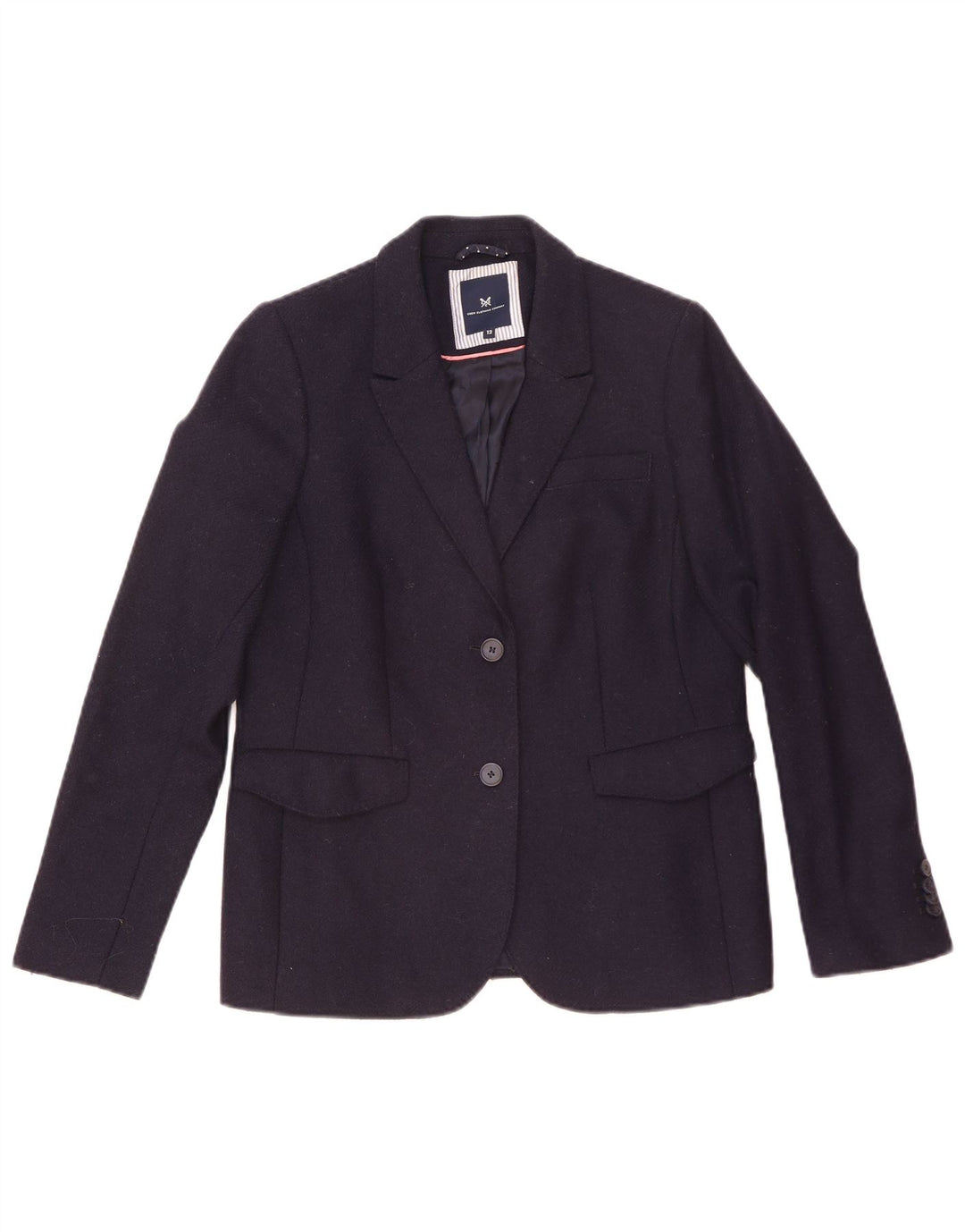 Crew Clothing Jachetă Blazer pentru femei cu 2 nasturi UK 12 Mediu Lână bleumarin