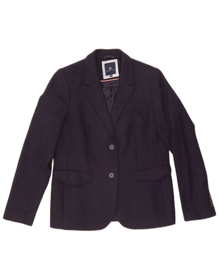 Crew Clothing Jachetă Blazer pentru femei cu 2 nasturi UK 12 Mediu Lână bleumarin