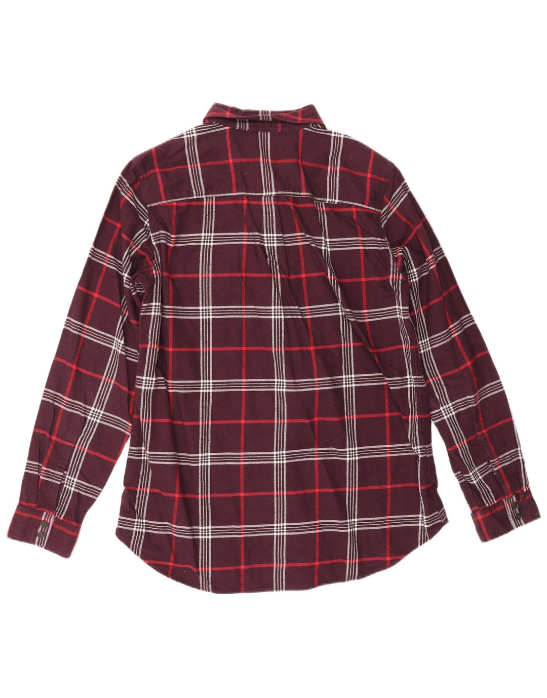 Cămașă de flanel pentru femei EDDIE BAUER, cu tăiere clasică, UK 14, carouri de culoare burgundă medie