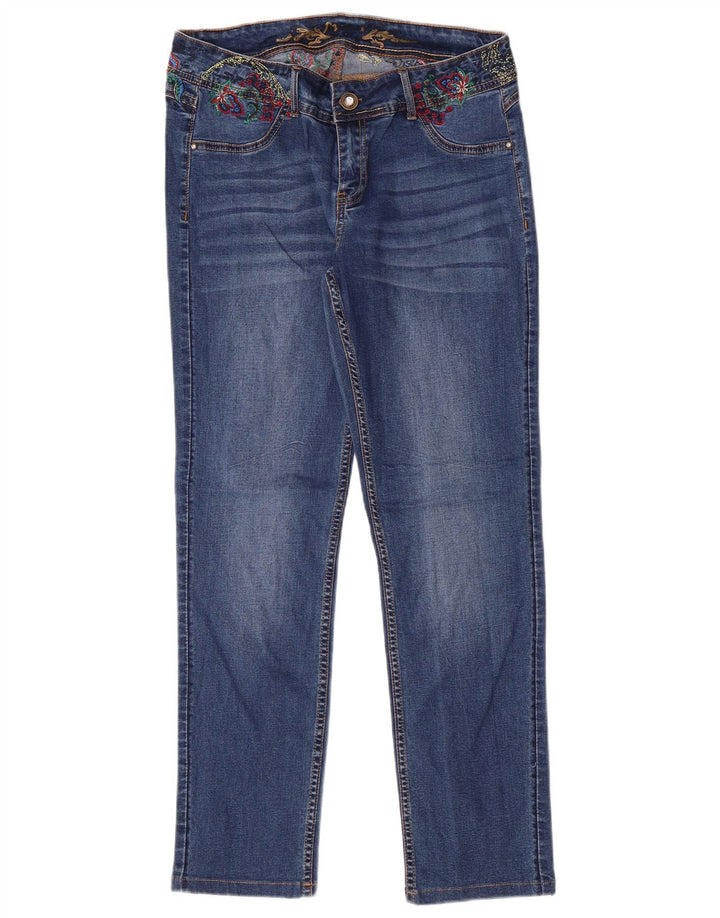 DESIGUAL Womens Slim Jeans W33 L28 Blue Cotton